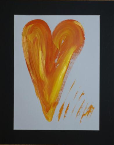 Goldenes Herz - orange